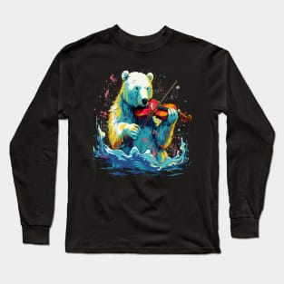 Polar Bear Playing Violin Long Sleeve T-Shirt